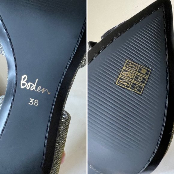 New Boden Embellished Heeled Court Shoes Metallic 38 - Picture 12 of 16